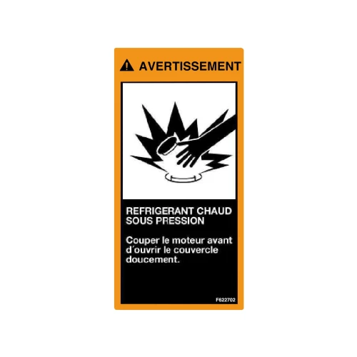 F622702 Метка (Label, Pressurized Coolant) John Deere