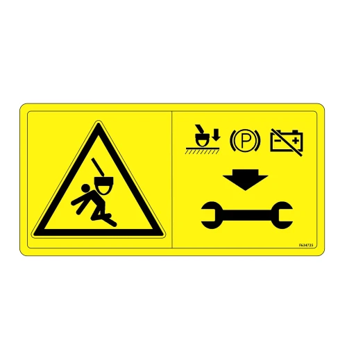 F634725 Метка (Label, Danger Above, Ground The Boom) John Deere