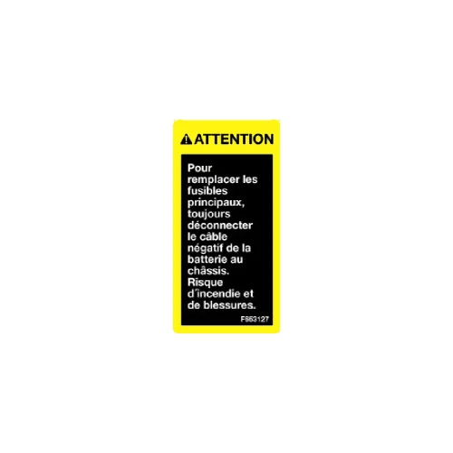 F653127 Наклейка (Battery Disconnect Label, French) John Deere