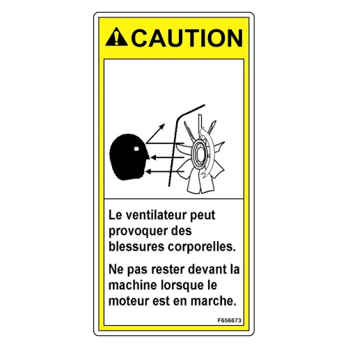 F656673 Метка (Label, Danger of Blowing Fan) John Deere