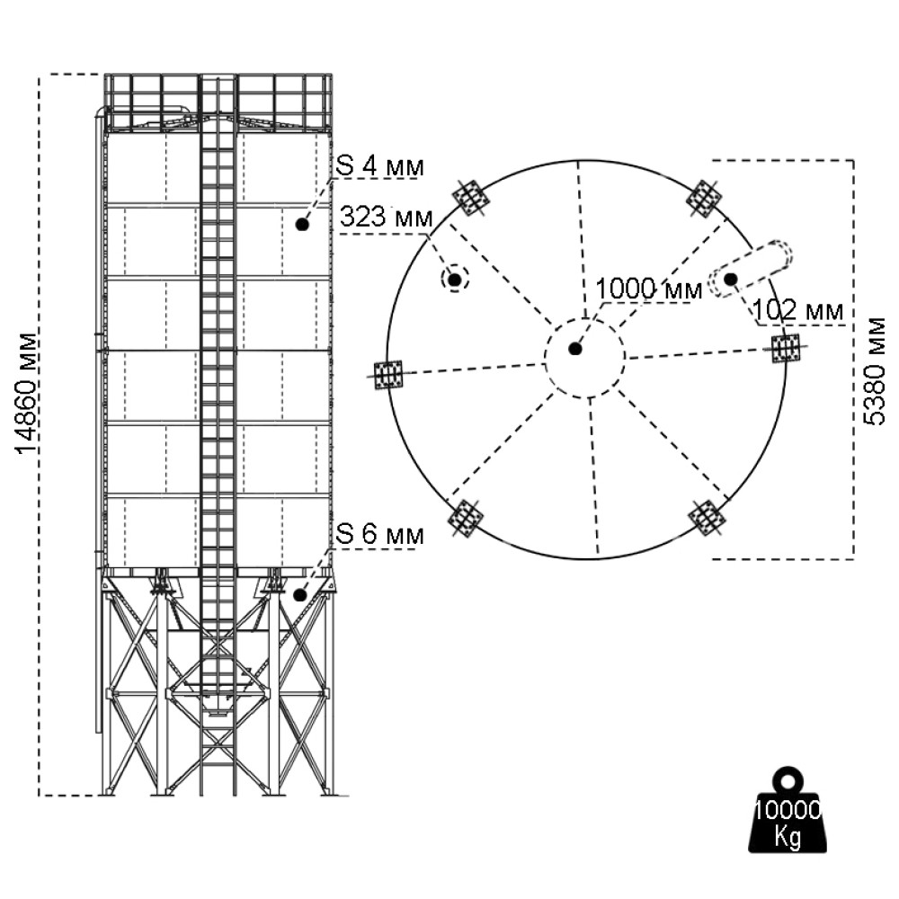 Сборный силос 230 тонн