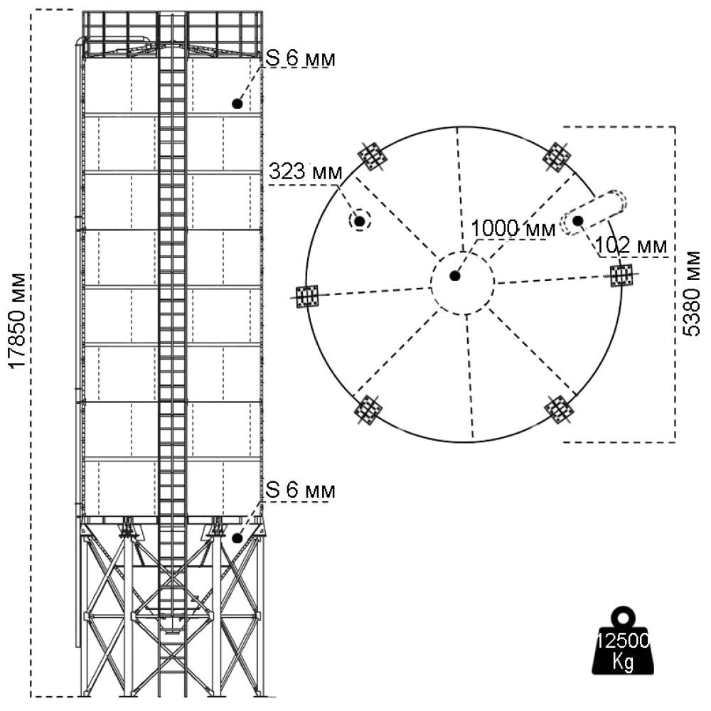 Сборный силос 320 тонн