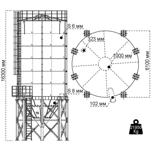 Сборный силос цемента SSC415T