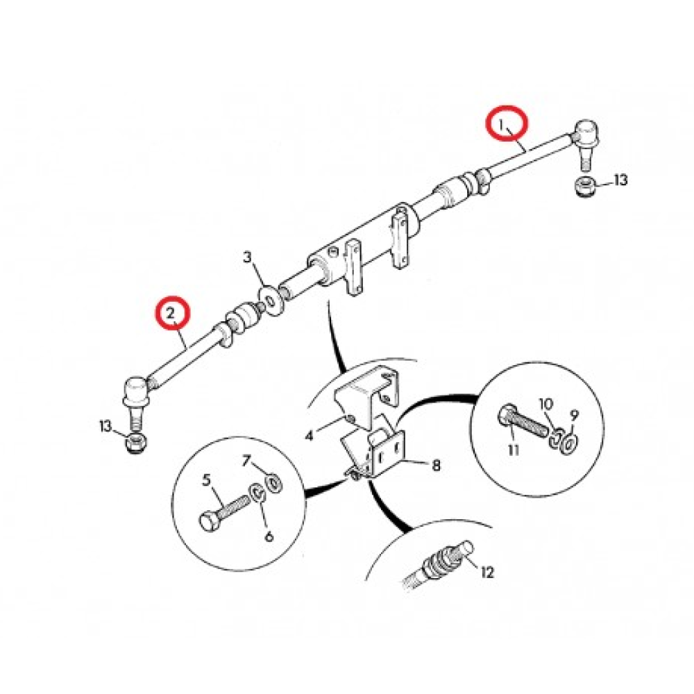 126/02419 Рулевая тяга в сборе JCB