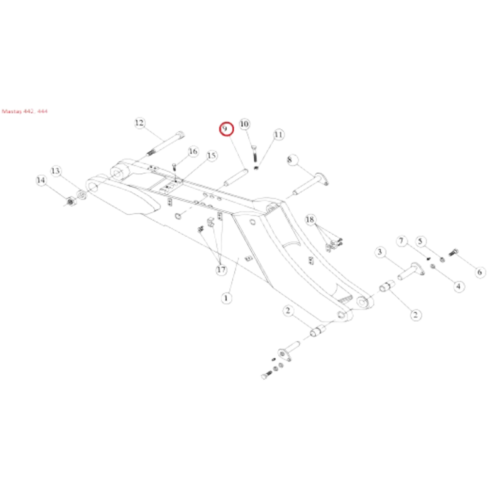 3042900913 Палец стрелы экскаватора-погрузчика