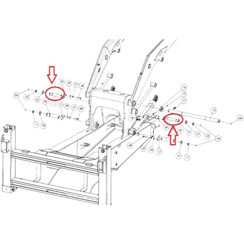 5420671 Палец крепления рычага передней стрелы к раме для MST
