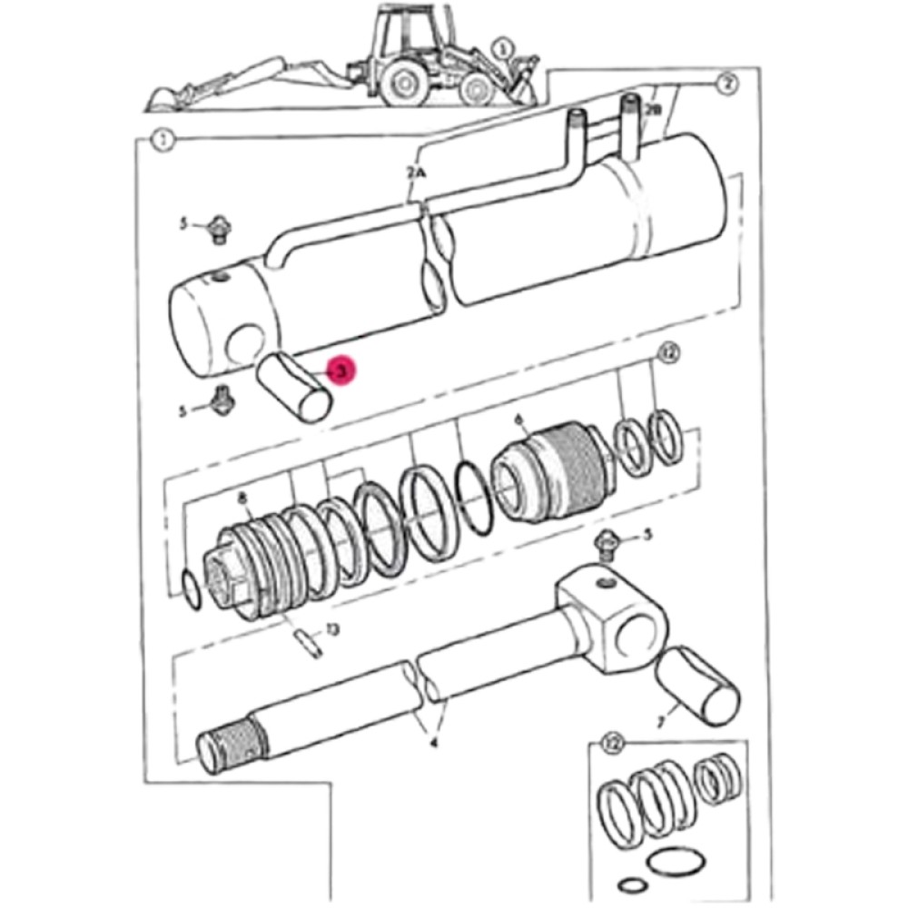 1207/0019 Втулка цилиндра переднего ковша JCB