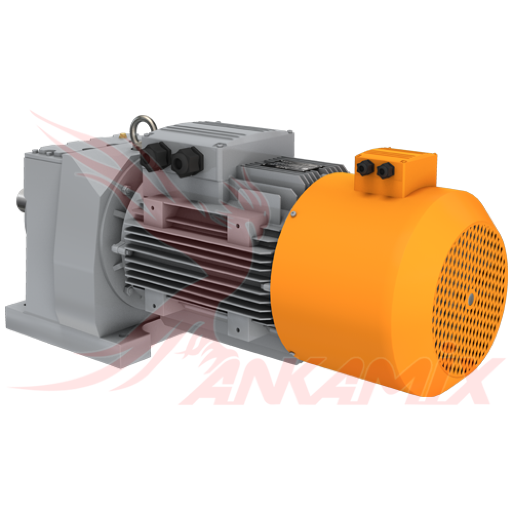 1000550 Мотор-редуктор MR672-3E132M/4D / 7.5 кВт с электромагнитным тормозом DF 100 NM / 24V DC Dereli