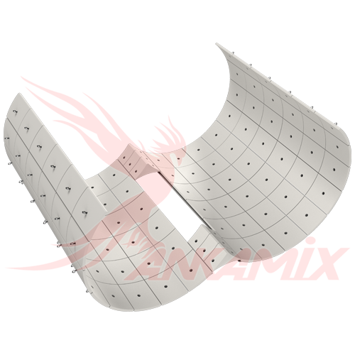 1019163 Сегмент брони для двухвального бетоносмесителя МЕКА МB 2.0 АТW / МB 2.25 АТW / МB 3.0 АТW