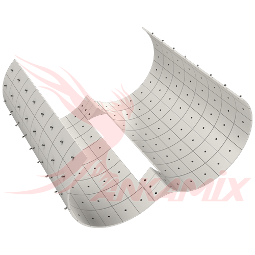 1019163 Сегмент брони для двухвального бетоносмесителя МЕКА МB 2.0 АТW / МB 2.25 АТW / МB 3.0 АТW