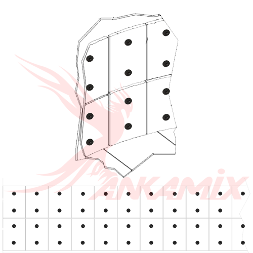 PN82H Комплект стеновой брони из чугуна Ni-Hard для S.I.CO.MA. S.r.l. MP 1500/1000