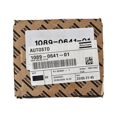 Выпускной электромагнитный клапан G1/2, 115 В, 50/60 Гц Atlas Copco 1089064101