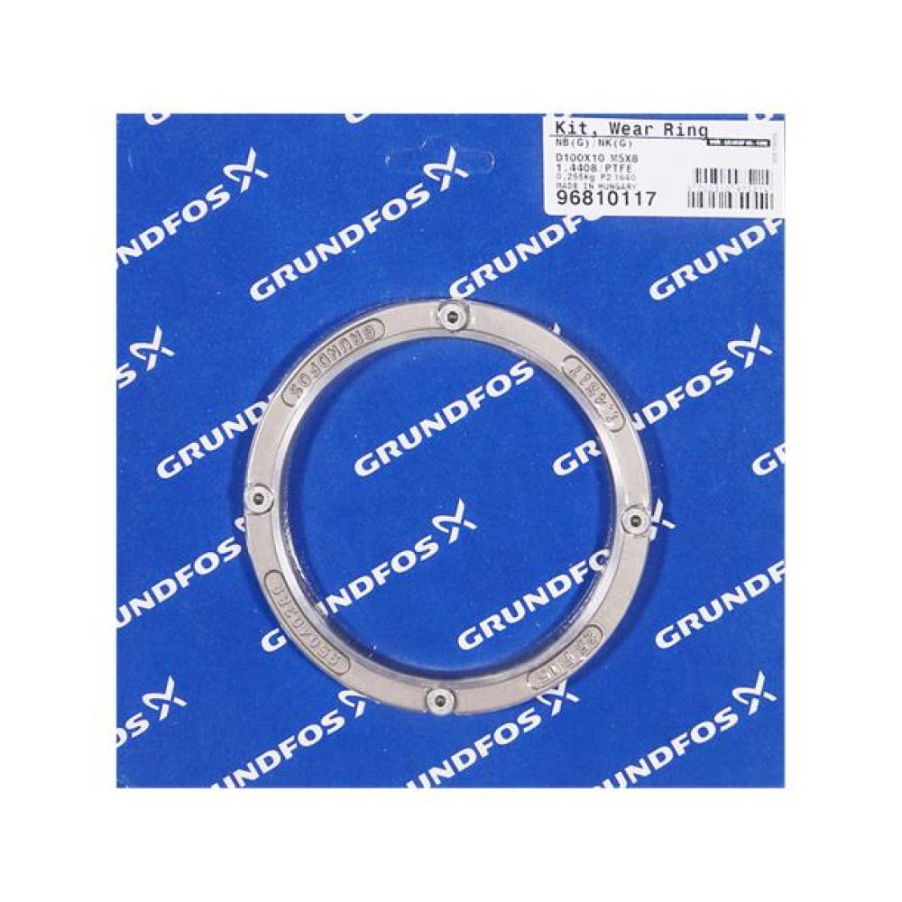KIT, Wear Ring D100x10 1.4408/PTFE M5x8 96810117