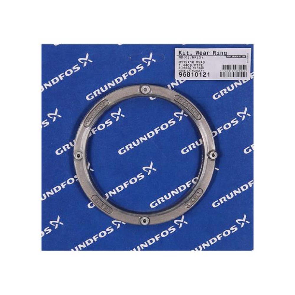 KIT, Wear Ring D112x10 1.4408/PTFE M5x8 96810121