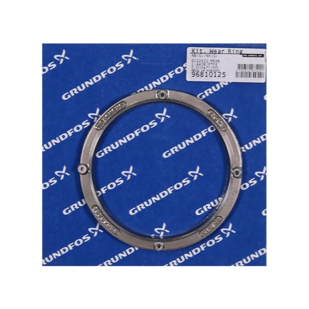 KIT, Wear Ring D122x10 1.4408/PTFE M5x8 96810125