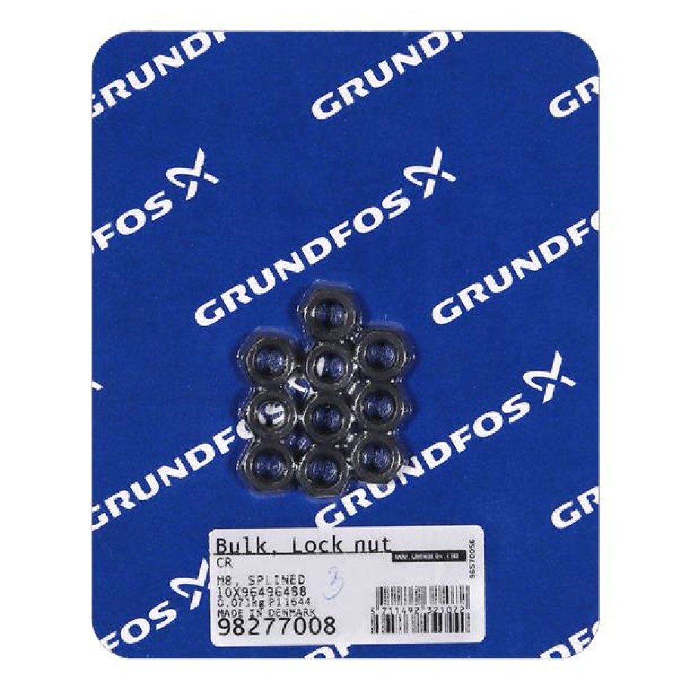 Bulk, Lock nut, Shaft M8, splined (10 pcs) 98277008