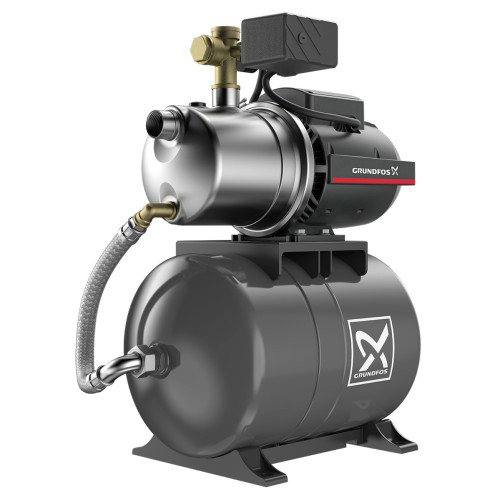 Насосная станция Grundfos JP 3-42 PT-H, 1x230 В, 50 Гц, 0,72 кВт, вход/выход G1" PN6, кабель – 1,5 м, бак=20 л, корпус – нержавеющая сталь, колесо – композит, 99463874