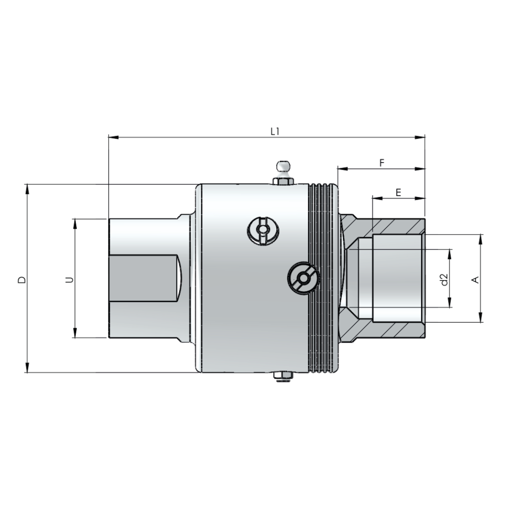 Шарнирное соединение Rototech E4-DD-080-3-SS