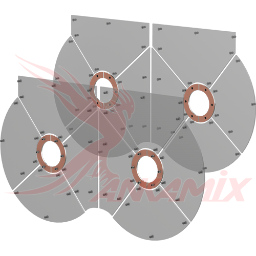 TAV.2/32 Сегмент брони полукольцо для бетоносмесителя SIMEM MSO 4001 (2.5 м³/цикл)