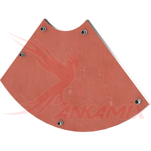 TAV2.7A Броня торцевая для двухвального бетоносмесителя SIMEM MSO 4001 (2.5 м³/цикл)