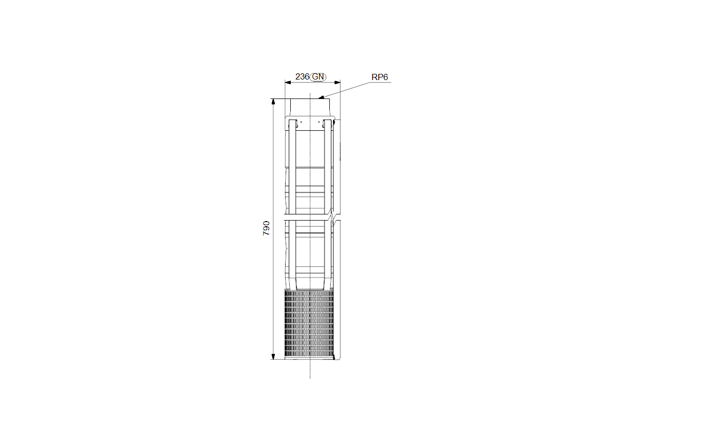Габаритный чертёж скважинного насоса Grundfos SP 215- 1 Rp6 6