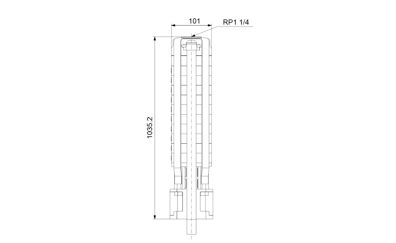Габаритный чертёж скважинного насоса Grundfos SP 2A-40 Hydraulic 4'' DOL 9100040