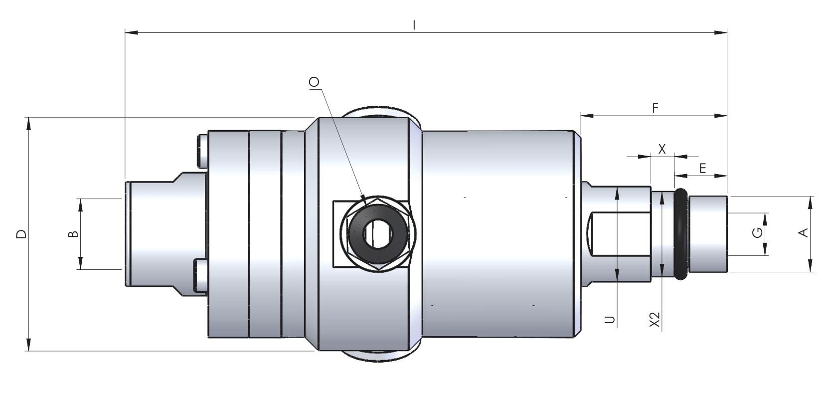 Габаритный чертёж ротационного соединения Rototech 110-544-403